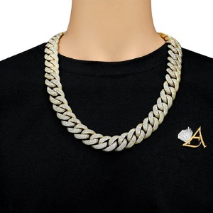 Cadena de eslabones cubanos de Miami de lujo, completamente Iced D VVS, probador de diamantes con tachuelas, collares de moda Moissanite - Product Image 1