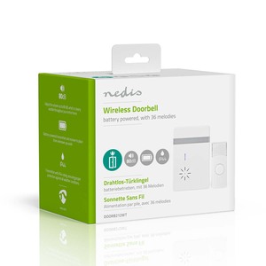 Campanello musicale wireless con 36 melodie, portata di 300 metri, IP44 (Nedis DOORB212WT) - Product Image 4