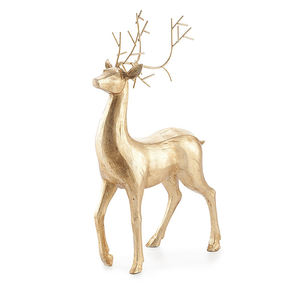 Gold Deer Figurine Holiday Home Decor Animal Sculpture Rustic Decor <b>Christmas</b> Metal Decor - Product Image 5