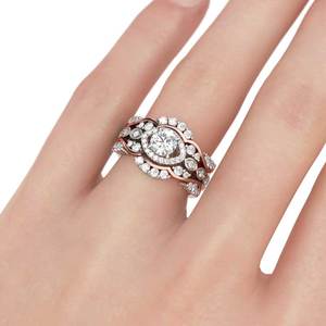 แหวนเงินแท้ประดับเพชรทรงกลมแบบสองสี Jeulia - Product Image 4