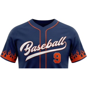 Ensemble de maillots de baseball pour hommes adultes, imprimés par sublimation personnalisée, 100% polyester, 300g, séchage rapide, respirant, comprenant des chemises et des shorts slim - Product Image 5