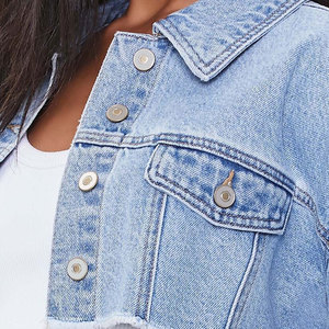 Veste en jean personnalisée à la mode vestes en jean perlé pour femmes manteau en jean court perlé pour femmes - Product Image 3