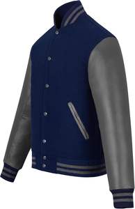 แจ็คเก็ตเลตเตอร์แมนแบบวาร์ซิตี้สำหรับผู้ชาย แจ็คเก็ตเบสบอลบอมเบอร์แขนผ้าแคนวาสสำหรับฤดูหนาว แจ็คเก็ตโรงเรียนมัธยมแบบกันน้ำและกันลม - Product Image 2