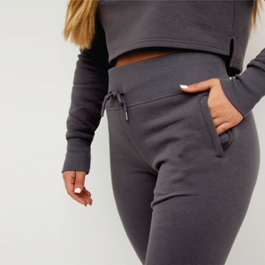 60% coton 40% polyester à base de polyester surdimensionné bas de survêtement pour femme en ardoise douce - Product Image 4