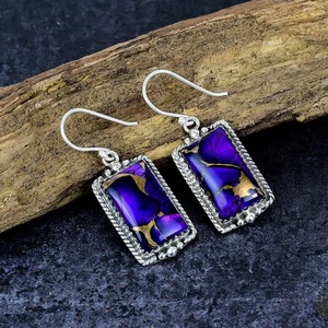 Violet argent Sterling Vintage Dahlia Turquoise argent pendentif bague boucle d'oreille ensemble de bijoux barre sud-ouest cadeau de mariage mariée - Product Image 5