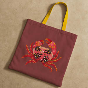 High Quality Cute Crab <b>Tote</b> Bag Zipper Closure Solid Color Nylon <b>Plastic</b> Material Cotton Portable Outdoor-Friendly for All - Product Image 3