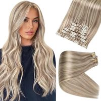Cheveux vierges vietnamiens 100% naturels, double épaisseur, pour extensions à clips Remy, mèches blondes en PU, trame de cheveux naturels vierges