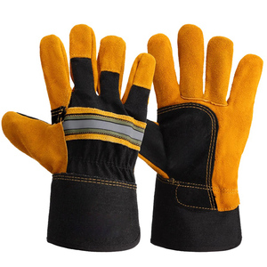 Gants de sécurité robustes en cuir fendu à double paume pour travaux difficiles pour les applications en atelier - Product Image 1