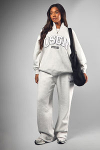 Ensemble de survêtement gris confortable pour femme avec col montant - Coupe décontractée, ensemble de vêtements de détente d'hiver, lavage à l'acide et respirant - Product Image 3