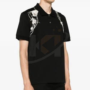 Nouveau design Polo à broderie pour hommes évacuant l'humidité Meilleure vente T-shirt polo à broderie surdimensionné pour hommes fabriqué dans la meilleure qualité - Product Image 4