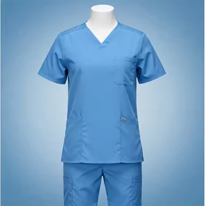 ชุดยูนิฟอร์มสครับทางการแพทย์น้ำหนักเบาออกแบบได้ตามต้องการชุดพยาบาลสำหรับโรงพยาบาลดีไซน์ใหม่ล่าสุดสีทึบ - Product Image 5