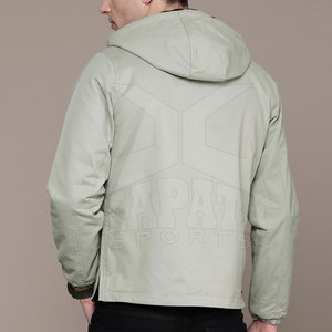 Chaqueta Anorak cortavientos de invierno para hombre con capucha de color sólido Logotipo personalizado Nuevo estilo - Product Image 2