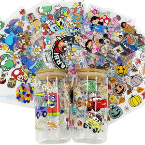 Autocollants et étiquettes personnalisés pour gobelets, impression UV, motifs tendance, 16, 20, 24 oz - Product Image 1