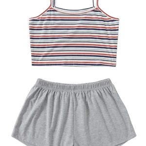 Hecho en Bangladesh Conjuntos de camiseta sin mangas y pantalones cortos para niñas de moda 100% algodón Tamaño, color y diseño personalizados - Product Image 1