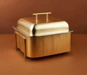 Pots chauds faits à la main en métal poli brillant de couleur or de concepteur Incroyable plat élégant de service de nourriture avec des plats chauds d'aspect attrayant - Product Image 2