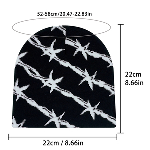 หมวกบีนนี่ผ้าฝ้าย100% ถักหมวกบีนนี่ผ้าวูลผสมดีไซน์กราฟิกหมวกบีนนี่สำหรับฤดูหนาว - Product Image 2