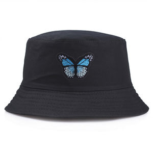 Premium Quality Foldable Sun <b>Hat</b> Unisex Butterfly Embroidery Flat Bucket <b>Hat</b> Cotton Outdoor Panama <b>Fishing</b> <b>Hats</b> - Product Image 4
