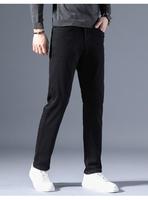 Jean décontracté noir en denim coupe ample pour homme, style urbain, haute qualité, grande taille, coupe mi-haute, coupe-vent et respirant, en promotion