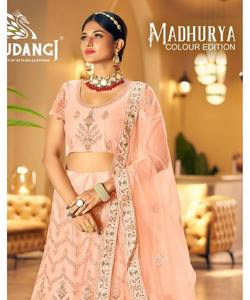 LehengaCholi en coton brodé Sezy pour femmes en rose avec un design lourd de travail de broderie de miroir, mariage en stock - Product Image 4