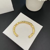 Bracelet jonc minimaliste en laiton plaqué or 18 carats pour femme Lerca, bijoux personnalisés pour les occasions de fête