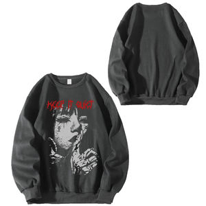 Sudadera de cuello redondo de gran tamaño 300GSM 100% algodón para hombre, ropa de calle con serigrafía personalizada para invierno - Product Image 1