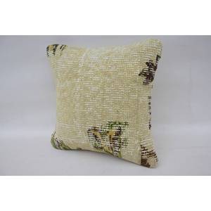 Vintage Pattern 12x12 Inch Beige Wool Kantha Mosaic Paisley Paneled Grape Patchwork <b>Pillow</b> Woven Technique - Product Image 3