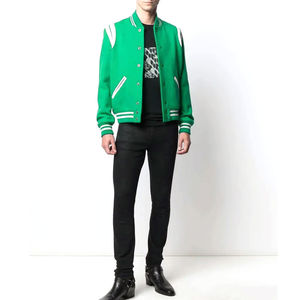 Logo brodé personnalisé manteau d'hiver vintage vêtements de sport bombardier veste de baseball Letterman College pour hommes OEM - Product Image 5