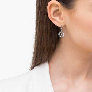 14K White Gold Vintage <b>Diamond</b> <b>Earrings</b> 0.30ct Snowflake Shaped <b>Dangle</b> Drops for Weddings Parties Geometric Pearl Moissanite - Product Image 2