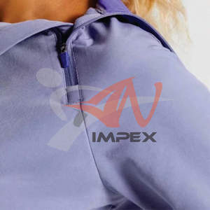 Sweat-shirt à capuche court pour femme de haute qualité, logo imprimé personnalisé, sweat-shirt d'hiver avec col à capuche flexible - Product Image 5