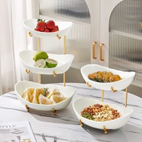 3-laags ijzeren fruitmand met milieuvriendelijk handvat, modern design voor het bewaren van vers fruit en groenten, meer ruimte voor thuis- en hotelgebruik