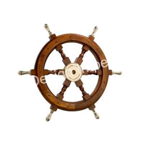 Décoration murale Cadre de roue de bateau en bois Horloge élégante Horloge nautique Horloges murales écologiques de haute qualité Idées cadeaux souvenirs - Product Image 4