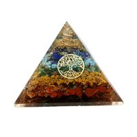 Pyramide d'Orgonite Spirituelle Arbre de Vie 7 Chakras Faite à la Main en Gros, Artisanat de Pierres Semi-Précieuses de Qualité Supérieure MUNTAHA AGATE