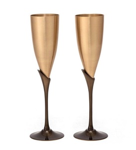 Modern Luxury Design Glass Brass Cocktail Glass 300ml Handmade TQC Brand for Restaurant Bar Hotel Use at Wholesale Price - Product Image 1