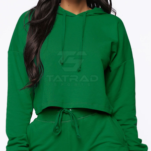 Sudadera Corta de Manga Larga para Mujer, Último Diseño, 100% Algodón, Alta Calidad, Estampado Otoñal, Logotipo Frontal, Gran Venta, Hecho en Pakistán - Product Image 4