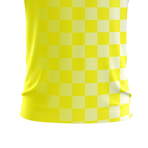 เสื้อโปโลชายสีเหลืองลายตารางแขนสั้นลำลองระบายอากาศได้ดีผ้าถักโพลีเอสเตอร์พิมพ์ลายดิจิทัลลายเรขาคณิต - Product Image 5