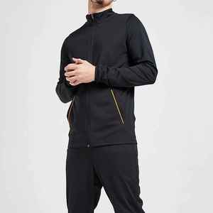 ชุดวอร์มวิ่งสำหรับผู้ชายสีดำแบบ2 in 1ดีไซน์โลโก้กำหนดเองผ้าคอตตอนออร์แกนิกเสื้อผ้าแนวสตรีทแวร์น้ำหนัก100% - Product Image 1