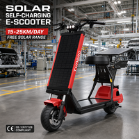 Moto électrique solaire avec siège, moteur brushless 500W, batterie LiFePO4 48V, longue autonomie, pneus larges, trottinette électrique cargo pour adulte