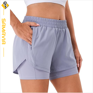 Pantalones cortos para correr de secado rápido con estampado de leopardo y cintura alta para mujer, ligeros, transpirables, listos para entrenar, para enviar al mercado de la UE/EE. UU. - Product Image 1