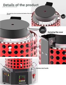 فرن صهر الذهب والفضة عالي الكفاءة، بوتقة جرافيت 2 كجم، تسخين سريع لمحلات صناعة المجوهرات، معتمد CE/ROHS - Product Image 2