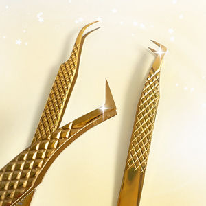 Pinzas para Pestañas con Punta de Fibra de Acero de 10 mm, Antiestáticas, con Logotipo Impreso, Agarre Nano de 45, 75 y 90 Grados, Marca Privada Personalizada - Product Image 2