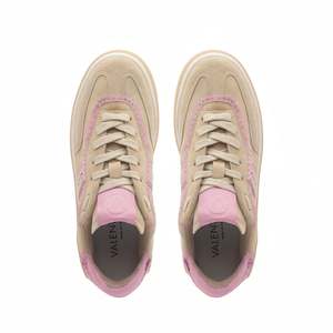Chaussures de marche en daim brillant contrastant Valentino - Beige/Rose - Product Image 4