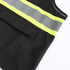 Gilet de sécurité en polyester réfléchissant réglable pour les chantiers de construction Vestes en maille avec logo personnalisable Veste réfléchissante - Product Image 6