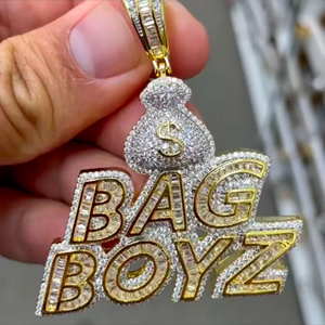 Iced out diamante personalizado nueva moda 925 colgante de plata esterlina con diamantes blancos Cadena de estilo Hip Hop Unisex - Product Image 4