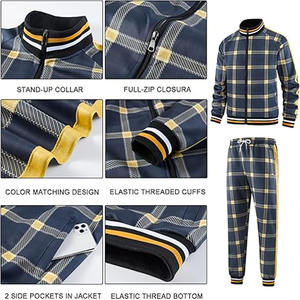 2025 nueva moda hombres ropa atlética sólido traje de dos piezas de alta calidad hombre chándal fabricante proveedor otoño Crop chándal - Product Image 5