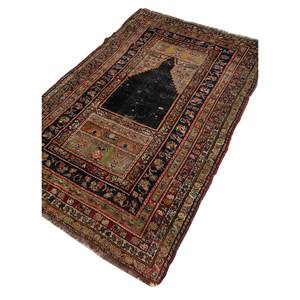 พรมขนสัตว์ถักมือลายเหรียญสีเทาและสีดำ แบบทอเรียบสไตล์คิลิม สำหรับห้องละหมาด ห้องนั่งเล่น หรือทางเดิน-Pae-5084 - Product Image 2