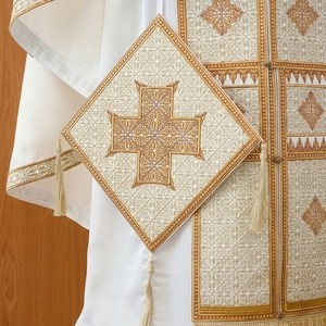 Ensemble de Vêtements Liturgiques Blancs pour l'Église Orthodoxe, Robe de Clergé Brodée à la Main avec Fil d'Or, Chasuble de Prêtre, Vente en Gros - Product Image 2