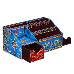 Organizador de escritorio tradicional de MDF de ingeniería cuadrada multicolor étnico con diseño ligero duradero para decoración interior del hogar - Product Image 5