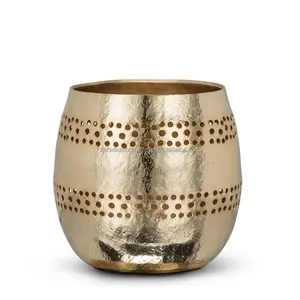 Porte-bougie artisanal finition or pour collection de décoration haut de gamme, accent de luxe pour la maison, support de bougie en bois naturel pour Zahid Exports - Product Image 4