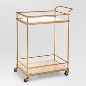 Carro para servir vino o comida con acabado dorado de diseño nórdico Morden, superventas, accesorios de Hotel, comida para servir gato - Product Image 4