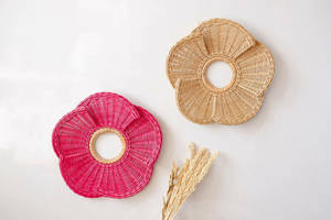 100% fait à la main en rotin naturel écologique en forme de fleur pour accrocher la décoration de la chambre d'enfant durable et sécurité enfants - Product Image 5